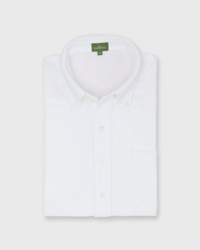 Short Sleeved Knit Button Down Popover Shirt In Pima Pique