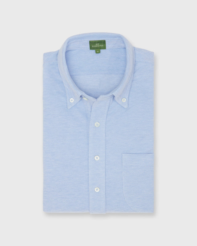 Knit Button Down Popover Shirt In Oxford Pima Pique