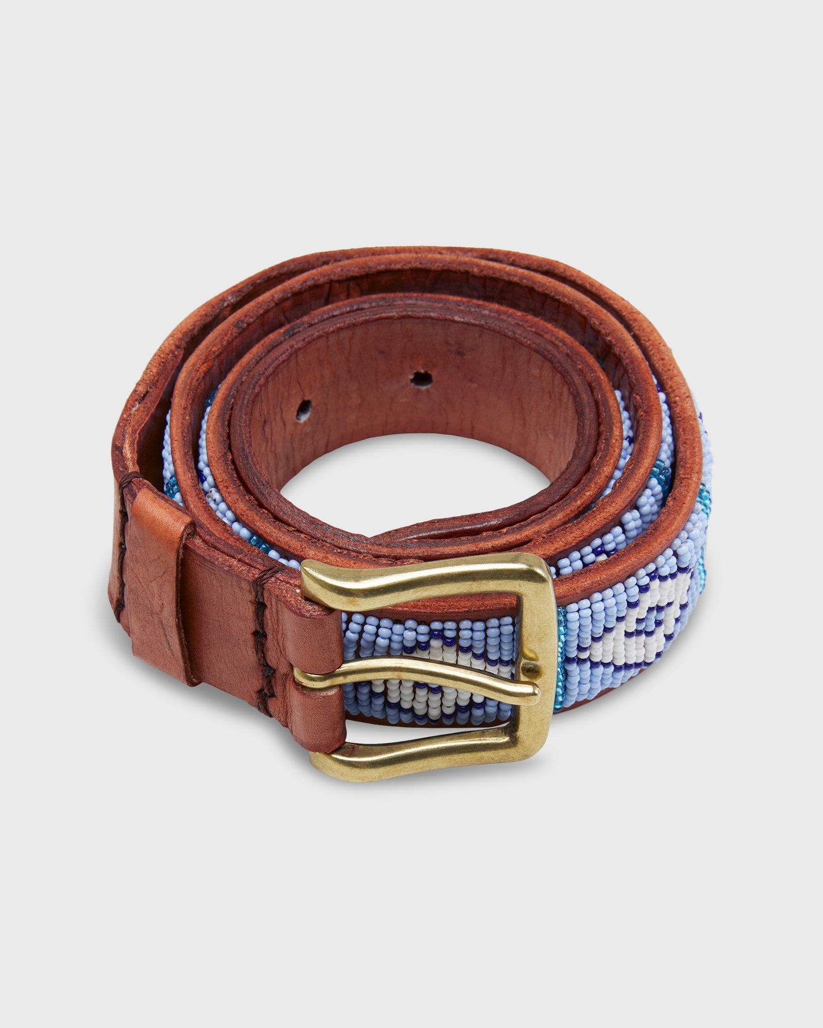 1 25 African Fully Beaded Belt In White Triangle