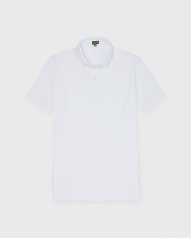 Court Polo in White Pima Pique