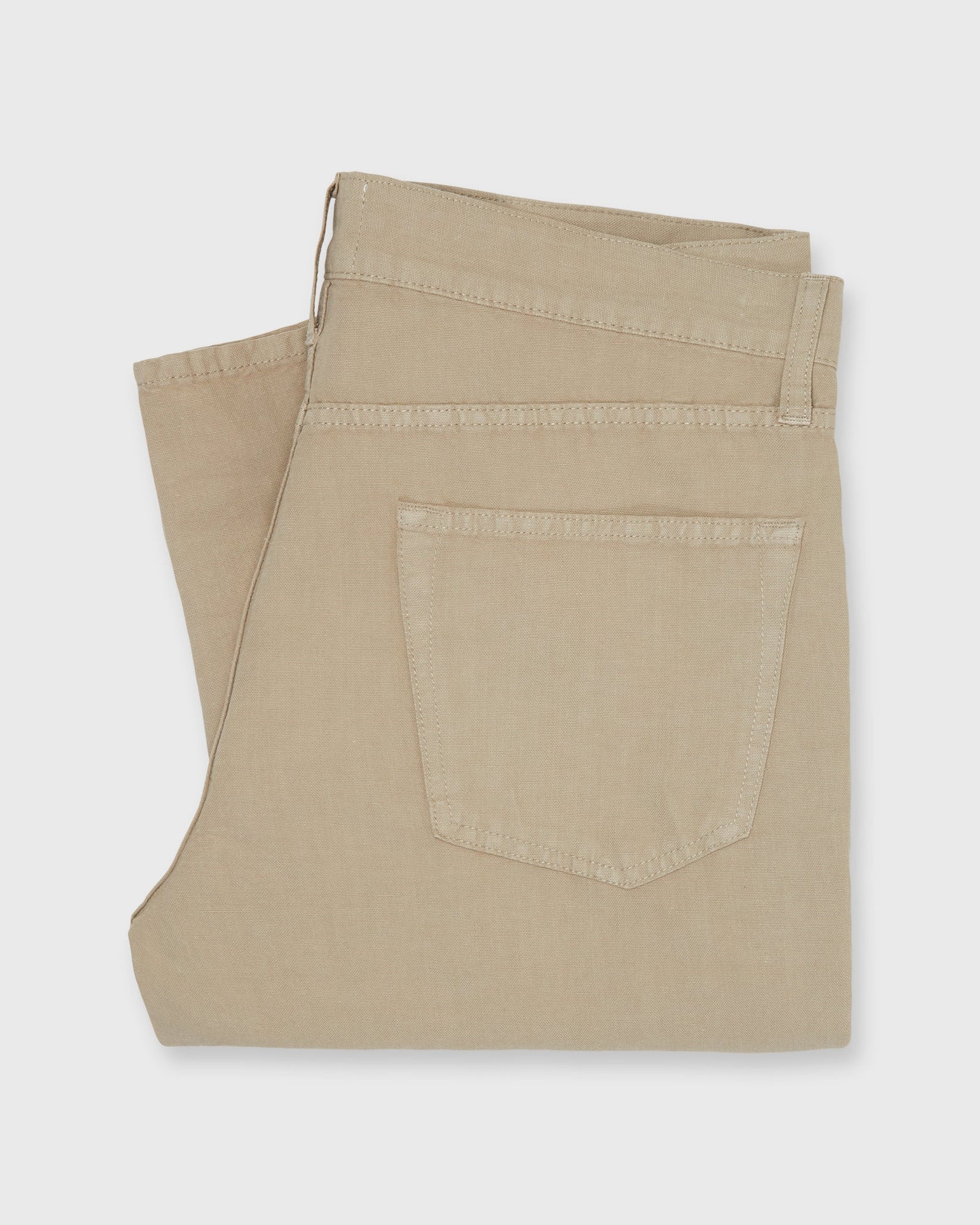 Slim Straight 5-Pocket Pant in Stone Canapa Canvas
