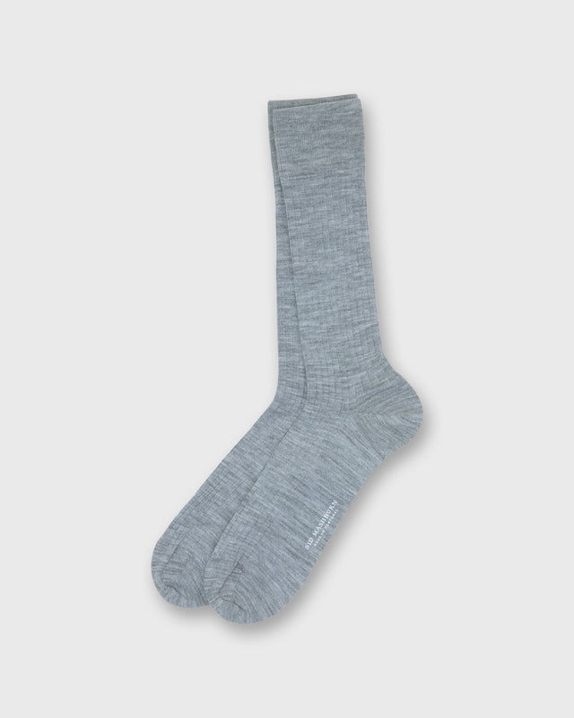 Trouser Dress Socks In Light Heather Grey Extra Fine Merino
