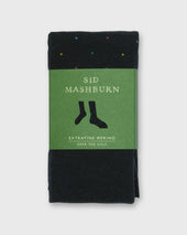 Over The Calf Dress Socks In Navy Dot Extra Fine Merino