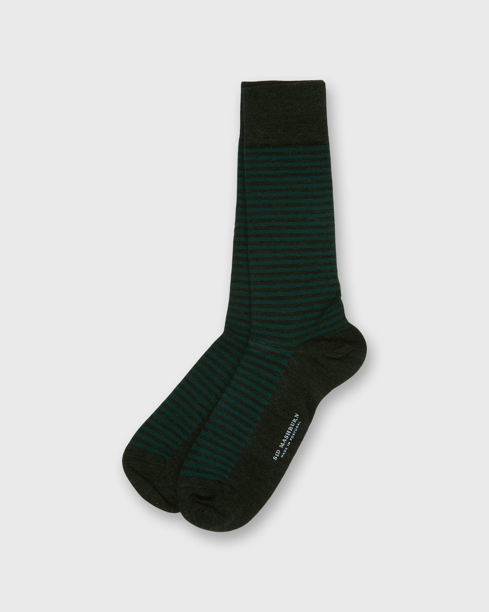 Striped Trouser Dress Socks In Petrol Extra Fine Merino