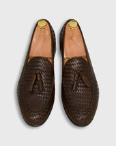 Nassau Tassel Loafer In Woven Leather