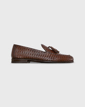 Nassau Tassel Loafer In Woven Leather