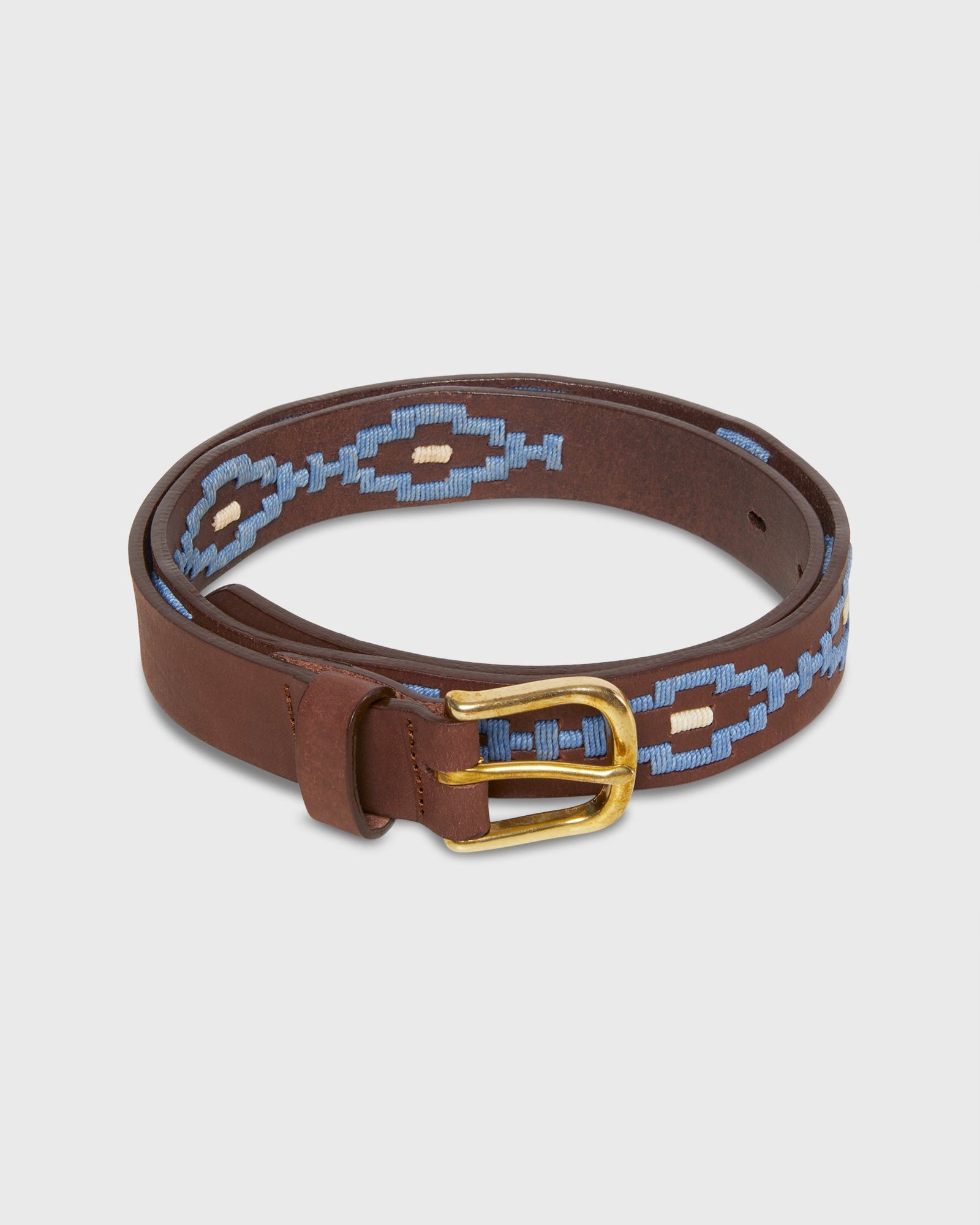 1 1 8 Polo Belt In Bone Medium Brown Leather