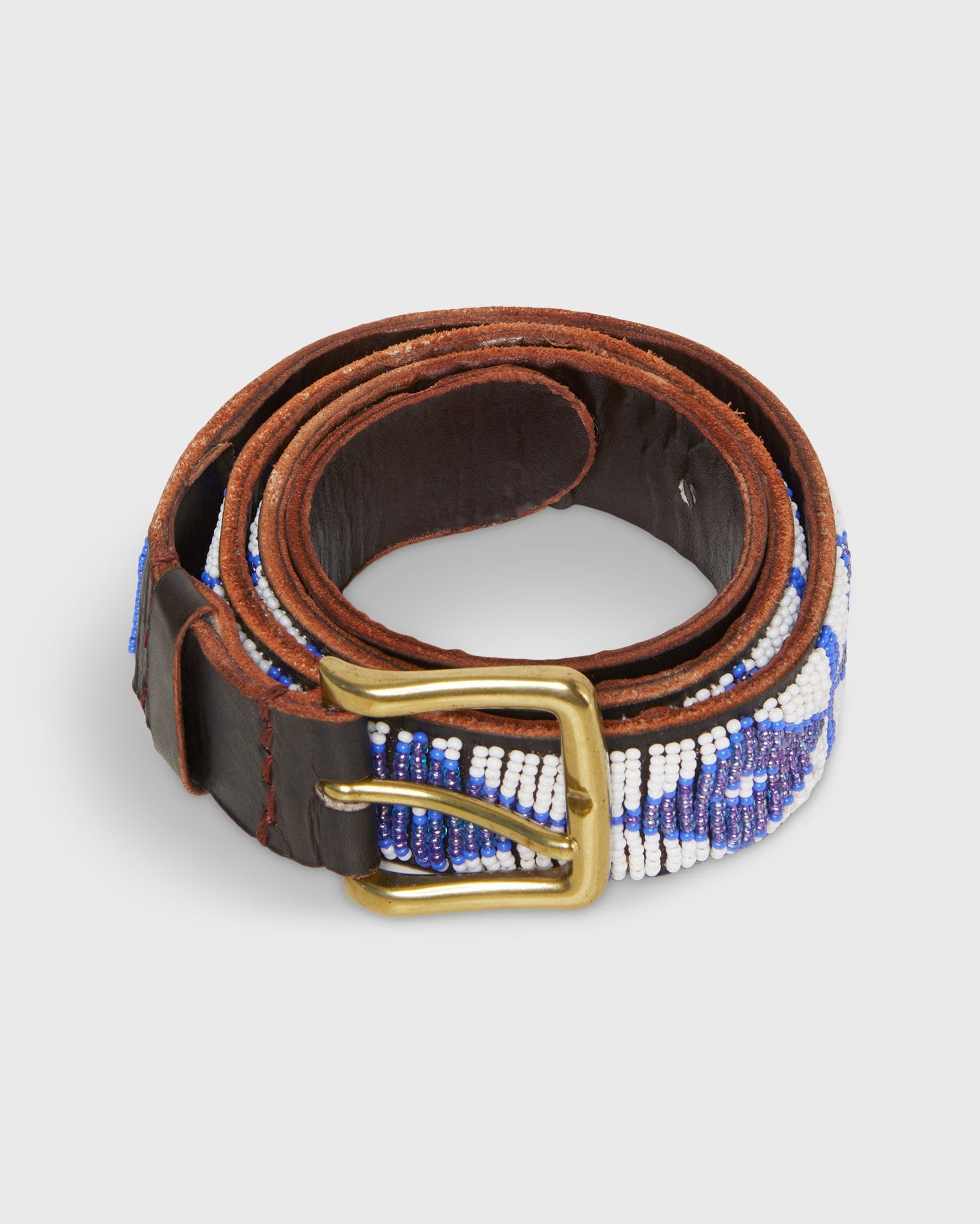 1 25 African Beaded Belt In Masai Blue Triangle