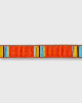 1 African Fully Beaded Belt In Yellow Blue