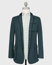 Tyrolean Jacket In Sea Wool Twill