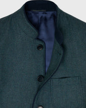 Tyrolean Jacket In Sea Wool Twill