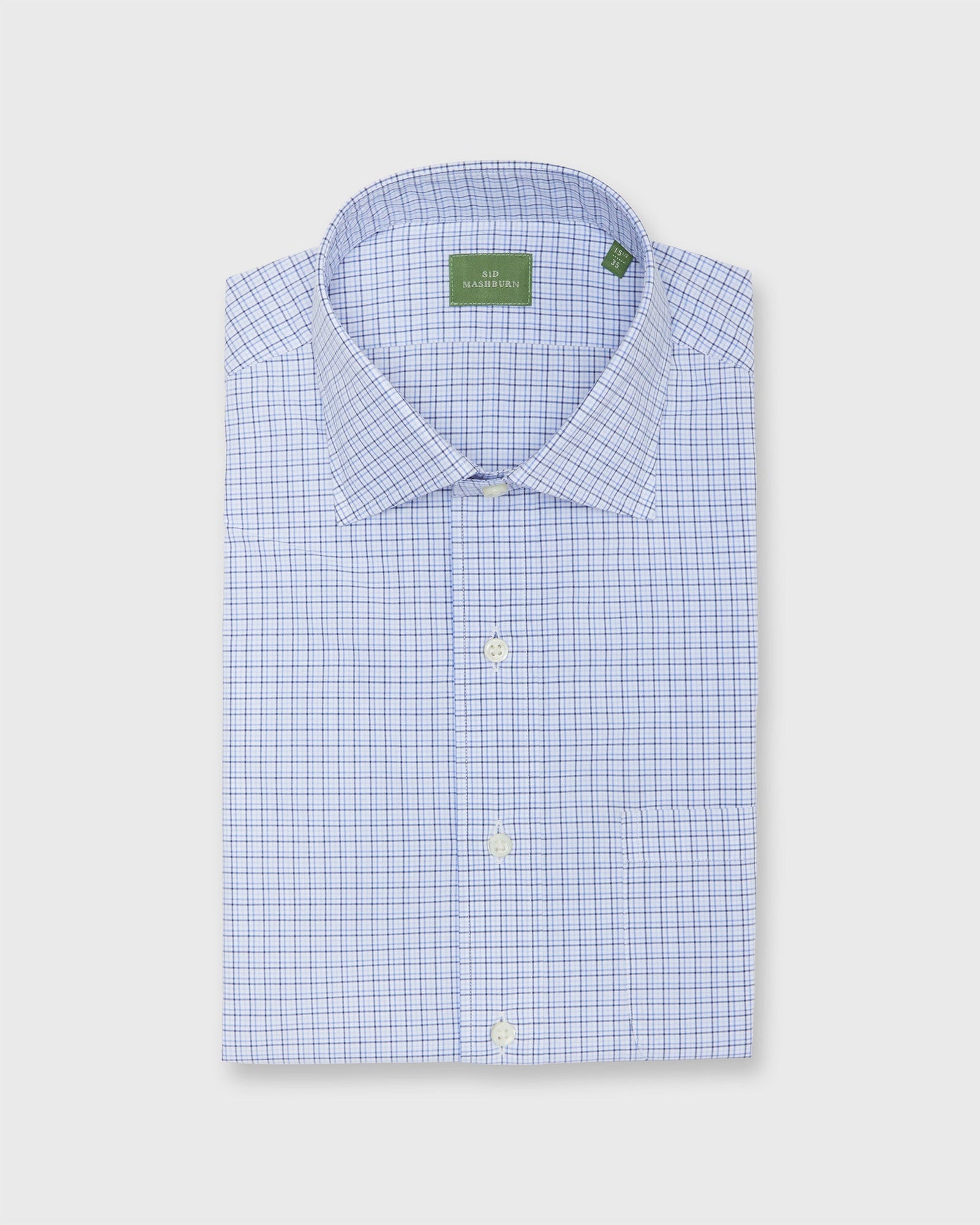 Spread Collar Dress Shirt In Multi Tattersall Poplin