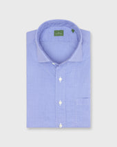 Spread Collar Sport Shirt In Ink Micro Gingham Poplin