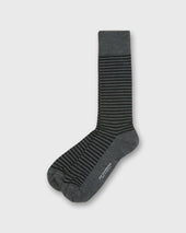 Striped Trouser Dress Socks In Heather Grey Extra Fine Merino