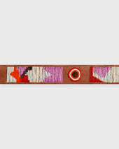 1 25 African Beaded Belt In Pink Red Toto