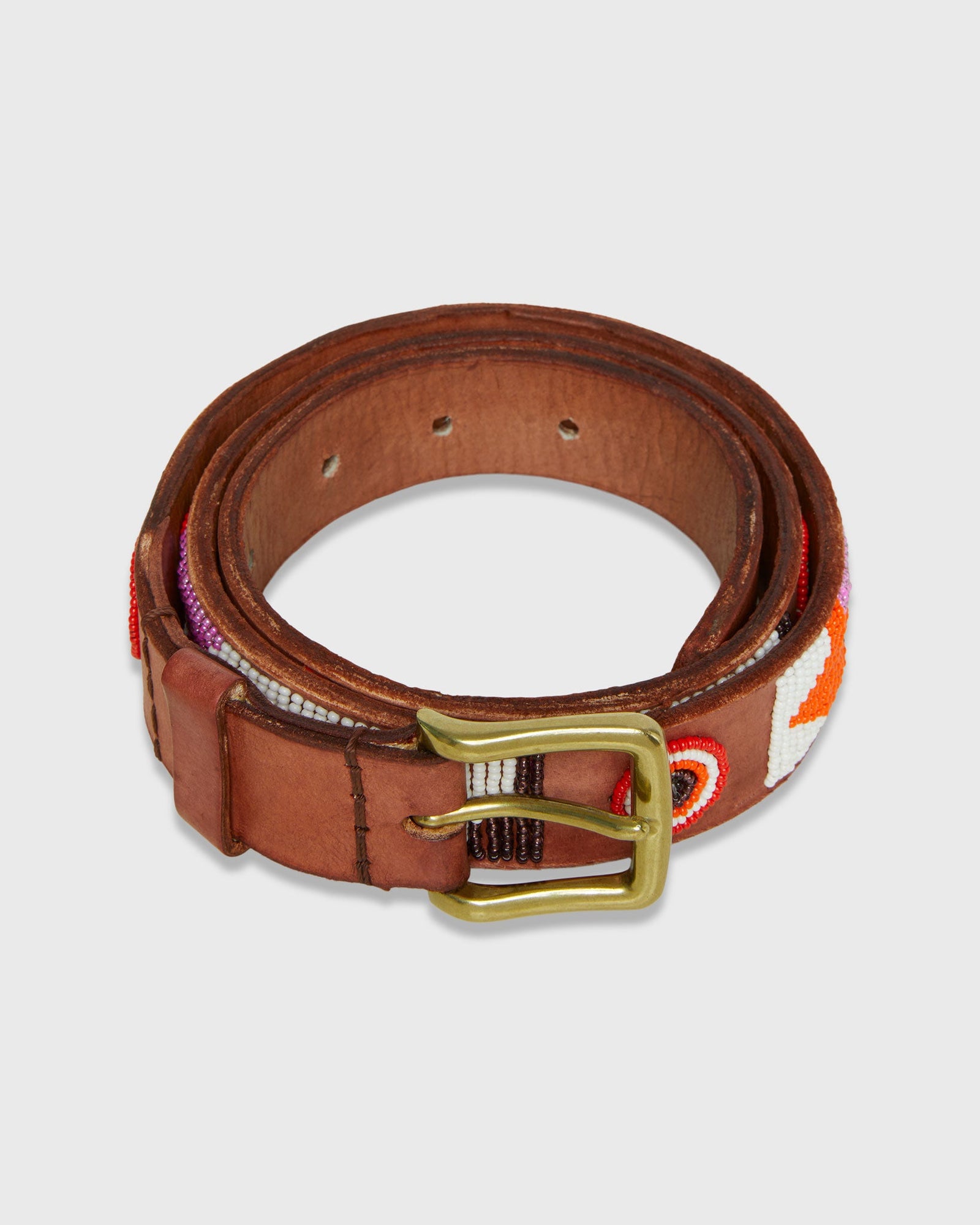 1 25 African Beaded Belt In Pink Red Toto