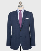 Virgil No 3 Suit In Char Sky Windowpane Plainweave
