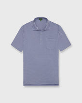Short Sleeved Polo In Ink White Stripe Jersey
