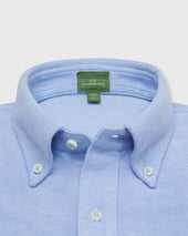 Short Sleeved Knit Button Down Popover Shirt In Oxford Pima Pique