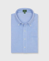 Short Sleeved Knit Button Down Popover Shirt In Oxford Pima Pique