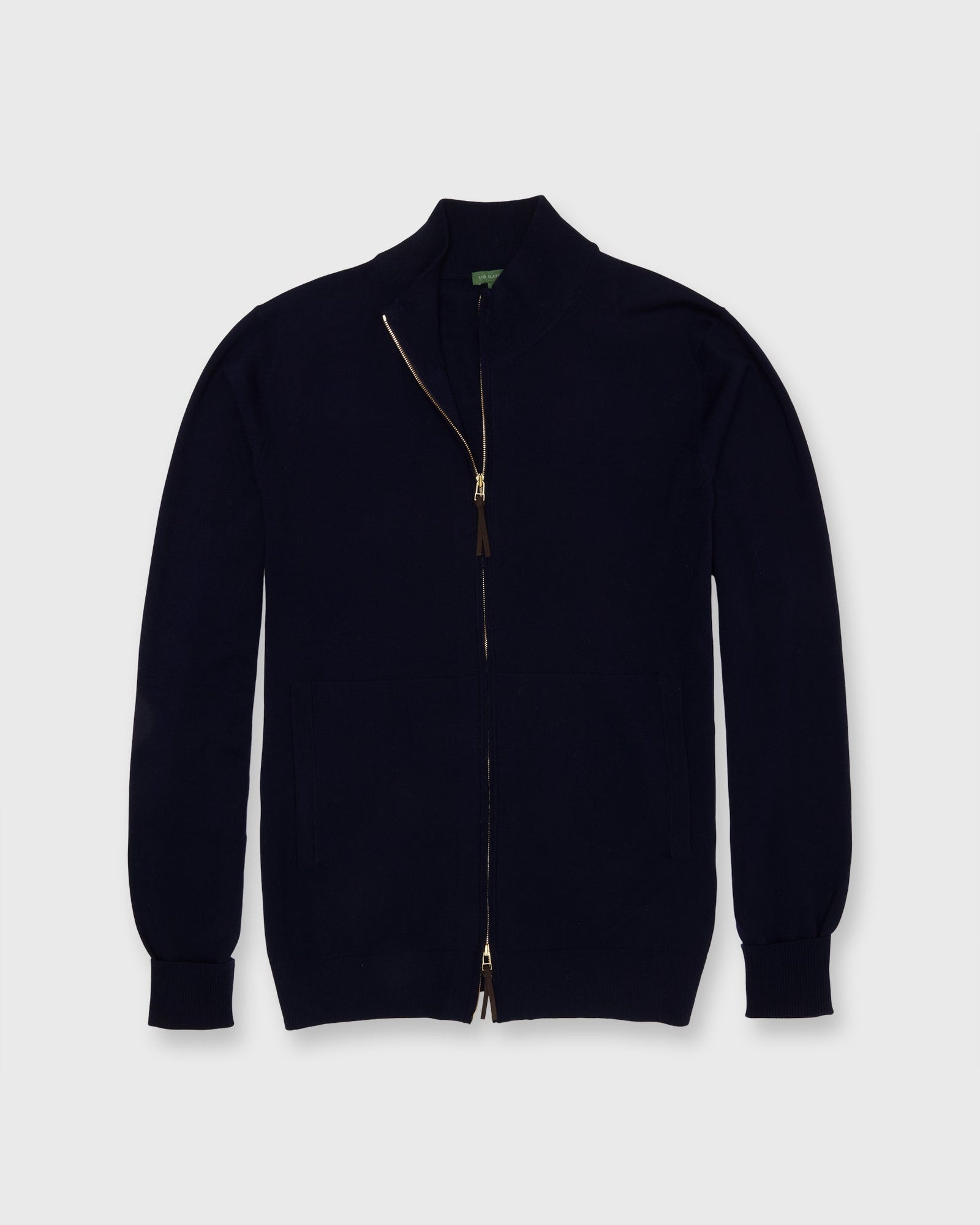 Fine Gauge Track Jacket Sweater In Escorial Wool