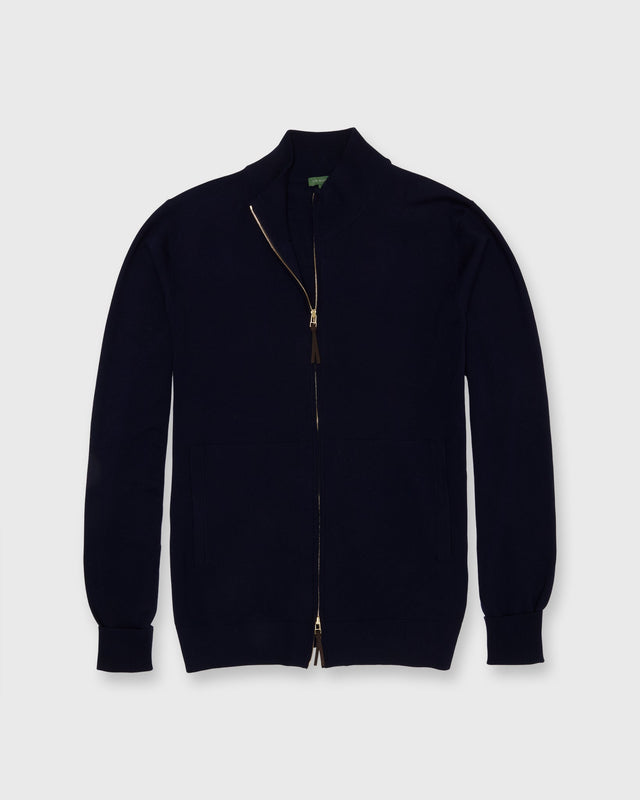 Fine Gauge Track Jacket Sweater In Escorial Wool