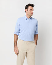 Knit Button Down Popover Shirt In Oxford Pima Pique