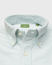 Button Down Sport Shirt In Lovat University Stripe Oxford