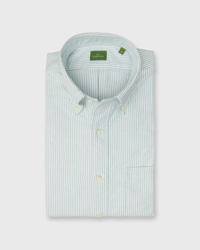 Button Down Sport Shirt In Lovat University Stripe Oxford