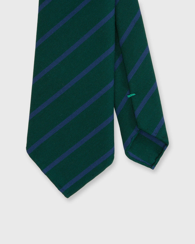 Wool/Cotton Woven Tie in Hunter/Airforce Stripe