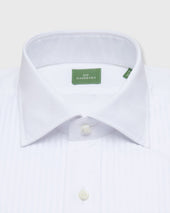 French Cuff Pleated Bib Front Tuxedo Shirt In Poplin