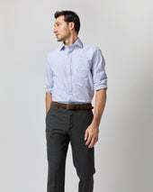 Spread Collar Dress Shirt In Stripe End On End