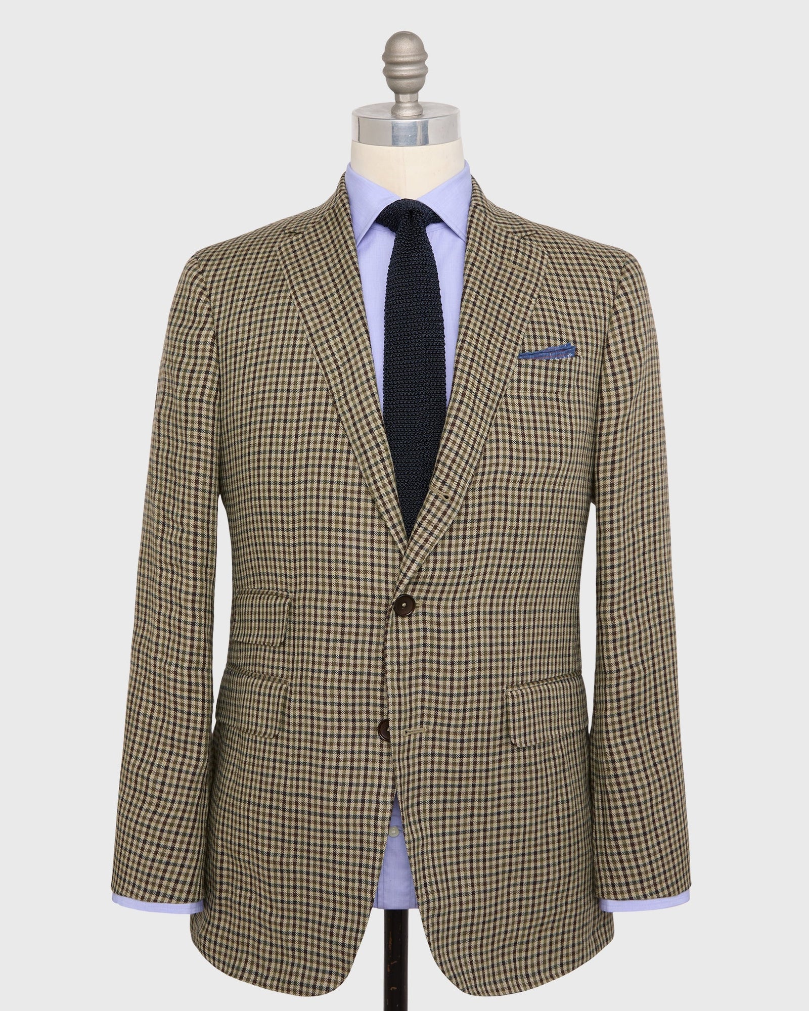 Virgil No 2 Jacket In Brown Check Linen Twill