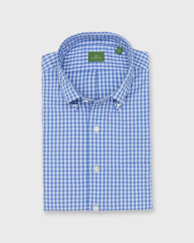 Button Down Sport Shirt In Blue Sky Gingham Lightweight Oxford
