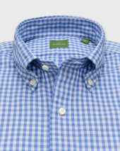 Button Down Sport Shirt In Blue Sky Gingham Lightweight Oxford