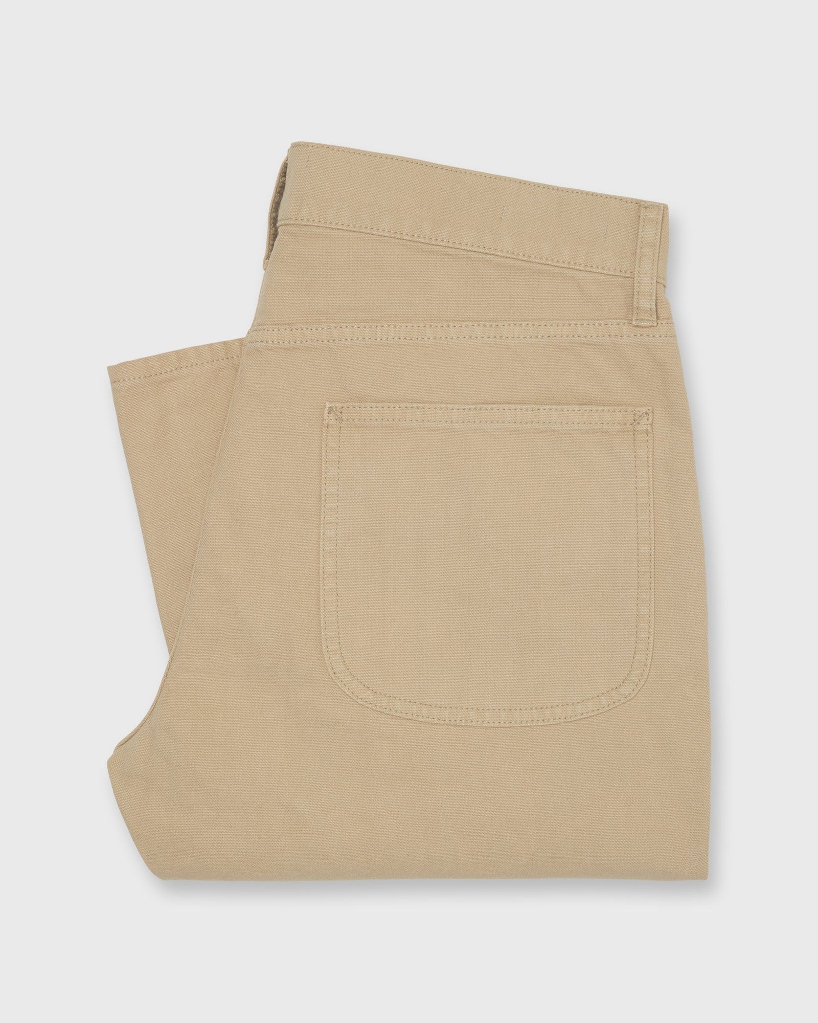 Garment-Dyed Brush Pant in Khaki Canvas
