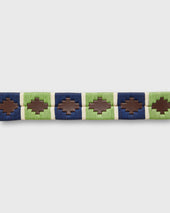 1 1 8 Polo Belt In Navy Bone Chocolate Leather