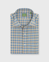 Otto Handmade Sport Shirt In Yellow Pink Check Poplin
