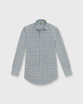 Otto Handmade Sport Shirt In Yellow Pink Check Poplin