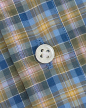Otto Handmade Sport Shirt In Yellow Pink Check Poplin
