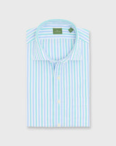 Spread Collar Sport Shirt in Seaglass/Coastal Stripe Chambray