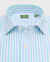 Spread Collar Sport Shirt In Seaglass Coastal Stripe