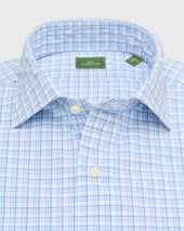 Spread Collar Sport Shirt In Seaglass Dutch Check Poplin