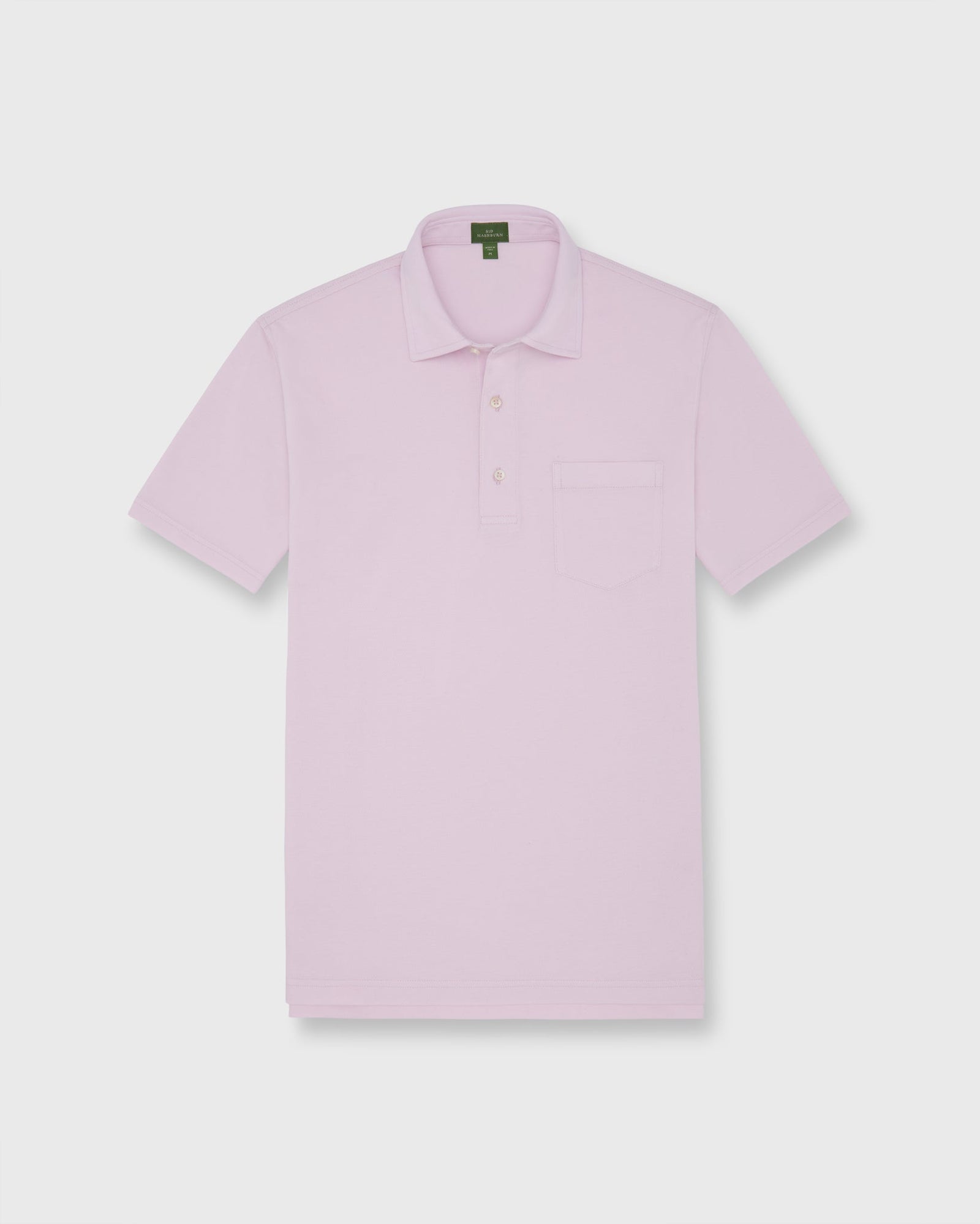 Short Sleeved Polo In Pale Pink Pima Pique