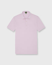 Short Sleeved Polo In Pale Pink Pima Pique