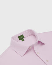 Short Sleeved Polo In Pale Pink Pima Pique