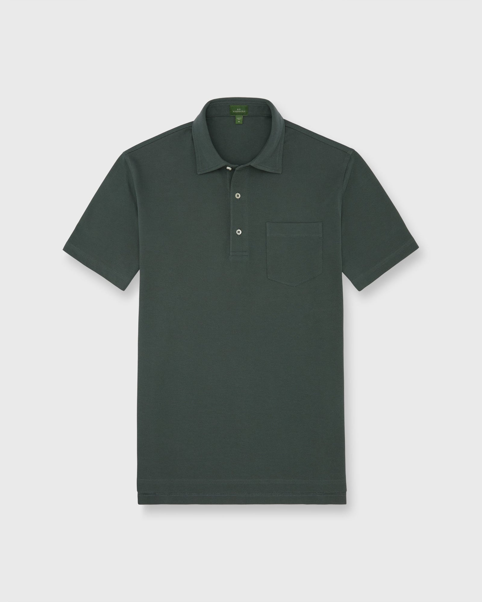 Short Sleeved Polo In Dark Spruce Pima Pique