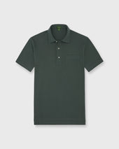 Short Sleeved Polo In Dark Spruce Pima Pique