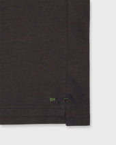 Long Sleeved Polo In Dark Oxford Pima Pique