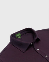 Short Sleeved Polo In Merlot Dark Oxford Pima Pique